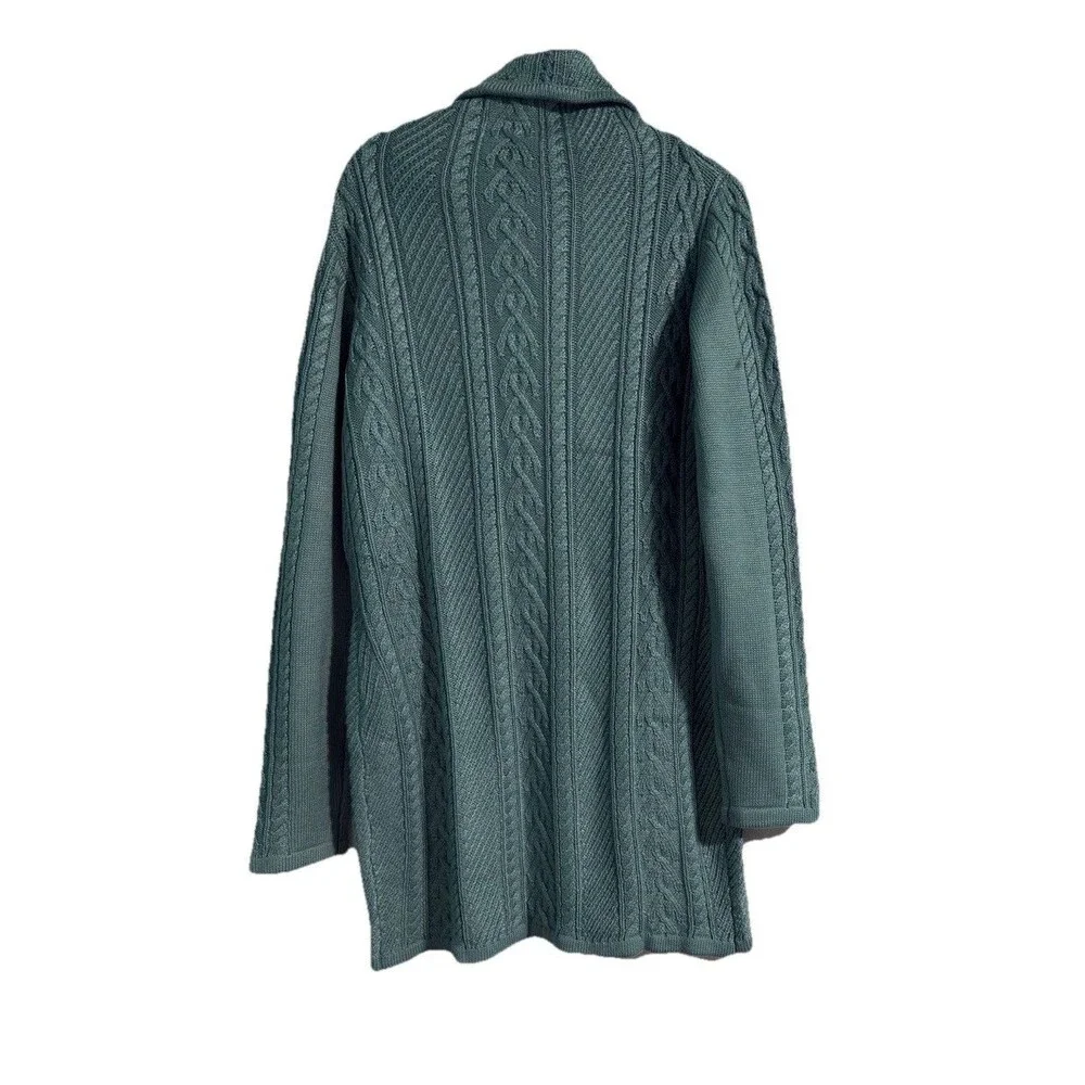 V28 Teal Cable Knit Longline Cardigan Sweater XL